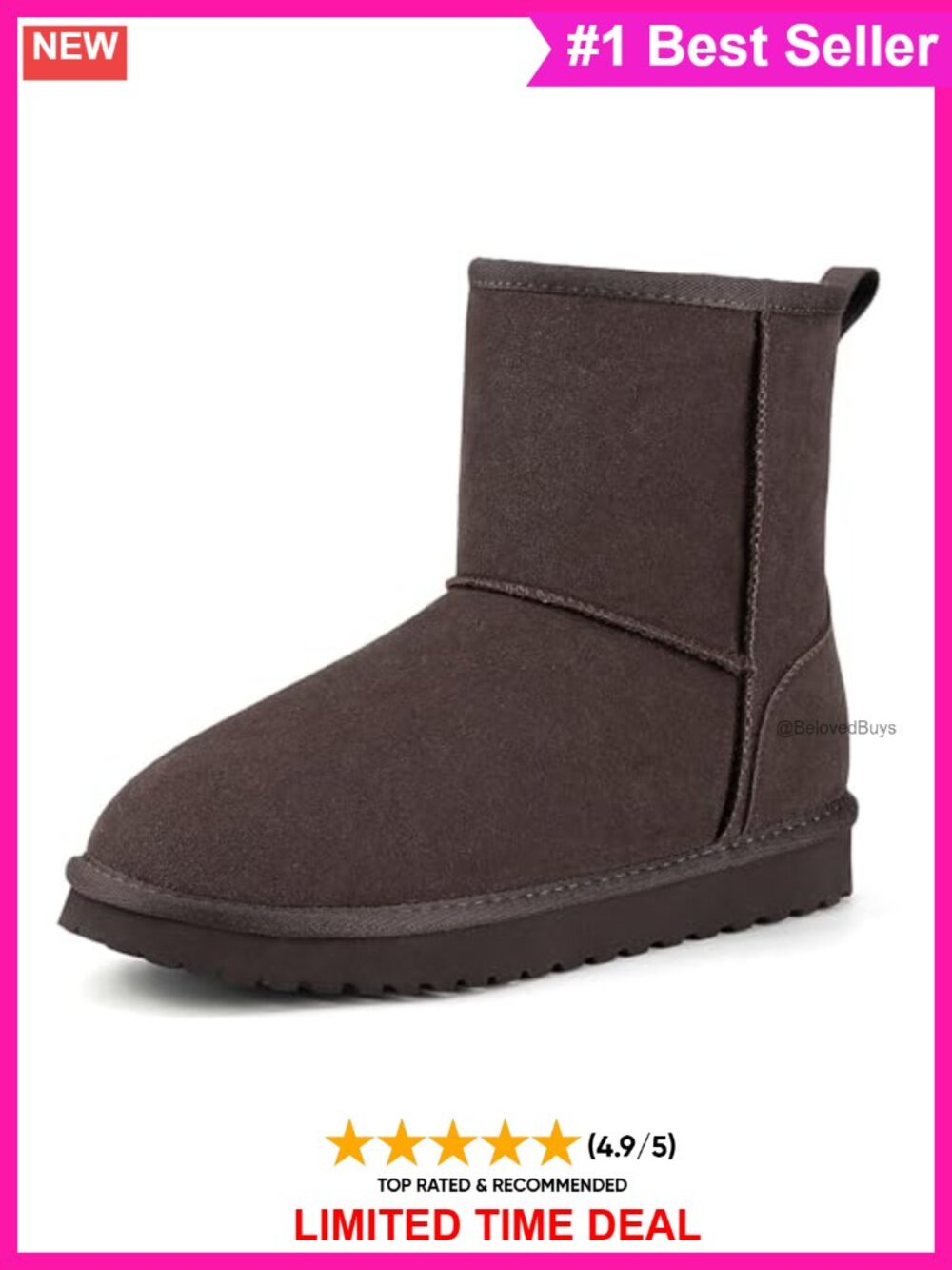 Suede Waterproof Winter Snow Boots Faux Fur Lined Ankle Platform Women